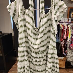 Lane Bryant Olive and White Top